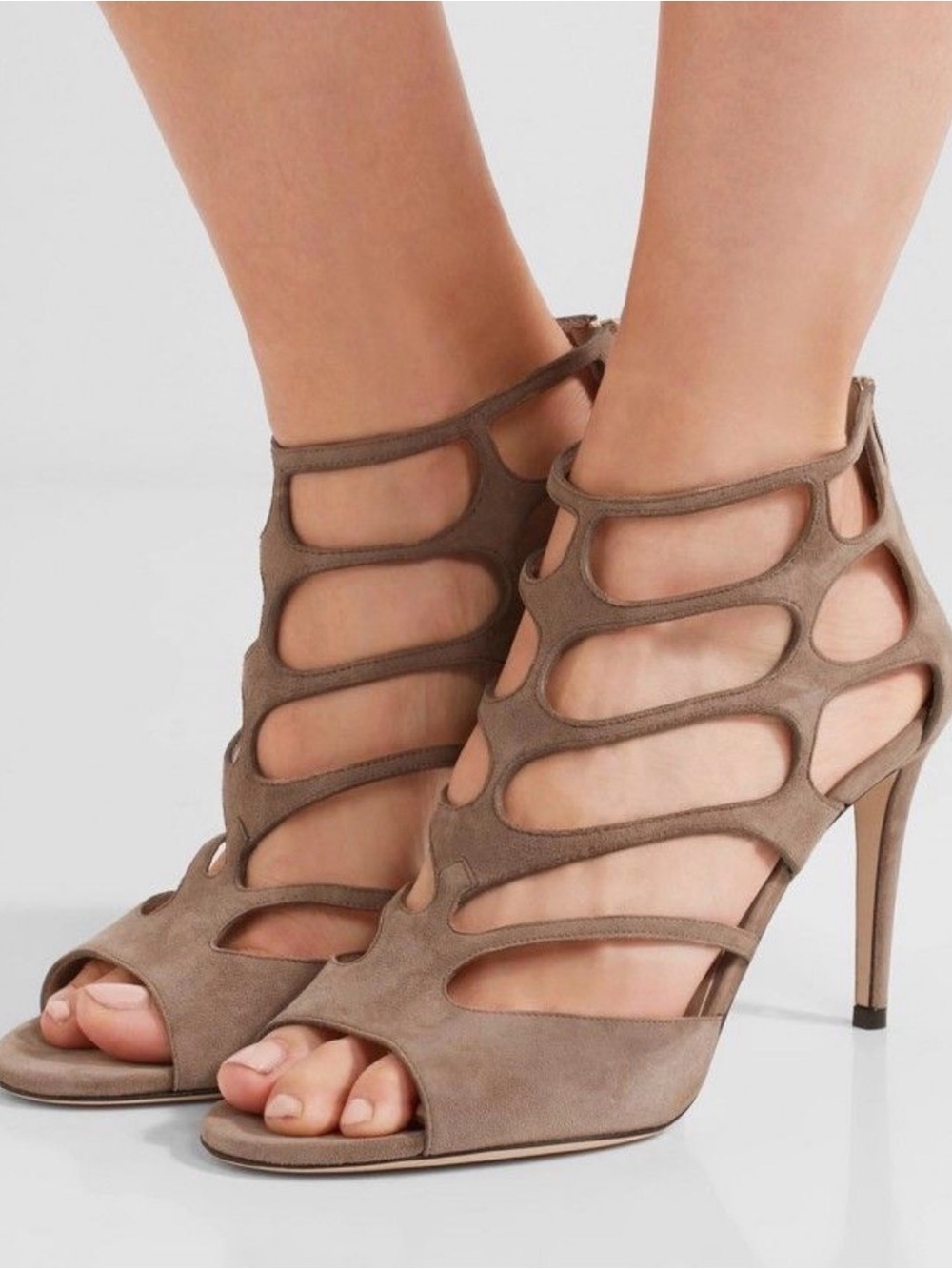 Jimmy Choo Ren Caged Gladiator Sandal in Nude — Size 37 (US 7)